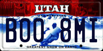 UT license plate B008MI