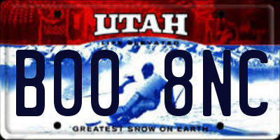 UT license plate B008NC