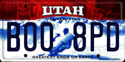 UT license plate B008PD