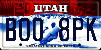 UT license plate B008PK