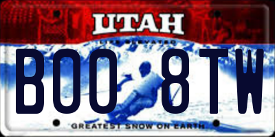 UT license plate B008TW