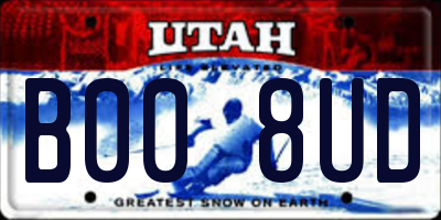UT license plate B008UD