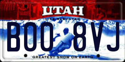 UT license plate B008VJ