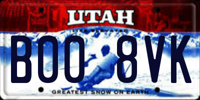 UT license plate B008VK
