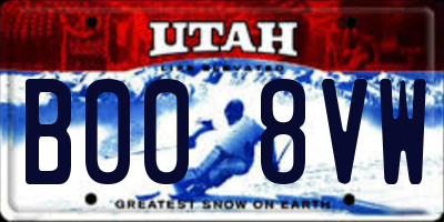 UT license plate B008VW