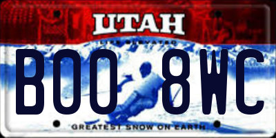 UT license plate B008WC