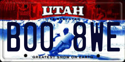 UT license plate B008WE