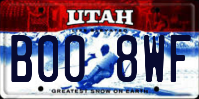 UT license plate B008WF