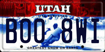 UT license plate B008WI