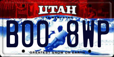 UT license plate B008WP