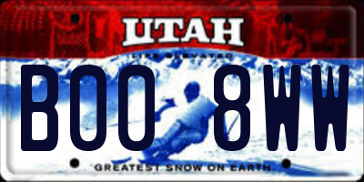 UT license plate B008WW