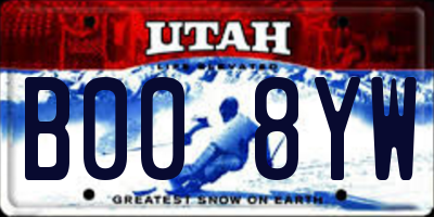 UT license plate B008YW