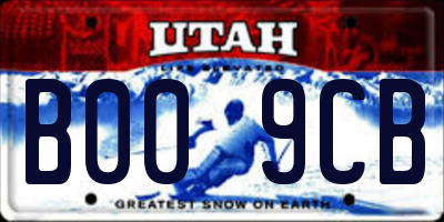 UT license plate B009CB