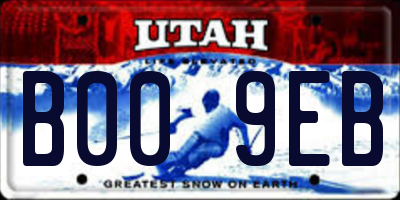 UT license plate B009EB
