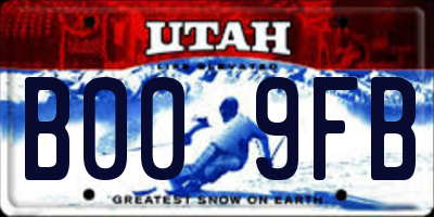 UT license plate B009FB