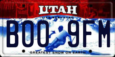 UT license plate B009FM