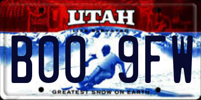 UT license plate B009FW