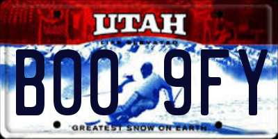 UT license plate B009FY