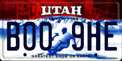 UT license plate B009HE