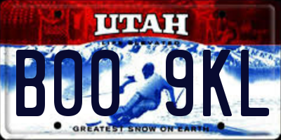 UT license plate B009KL