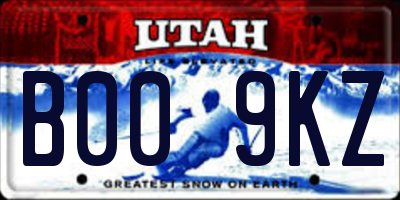 UT license plate B009KZ