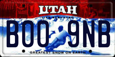 UT license plate B009NB