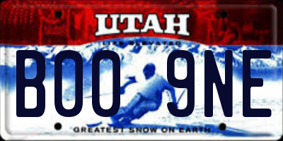 UT license plate B009NE