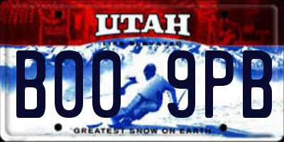 UT license plate B009PB