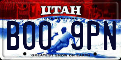 UT license plate B009PN