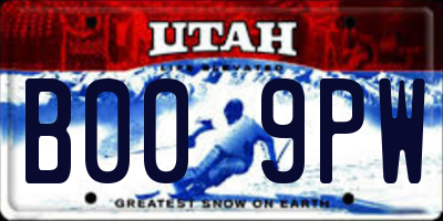 UT license plate B009PW