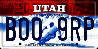 UT license plate B009RP