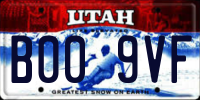 UT license plate B009VF