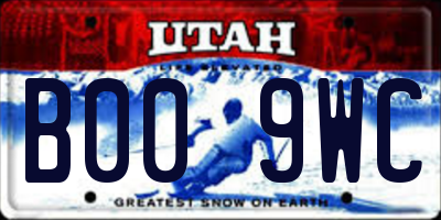 UT license plate B009WC