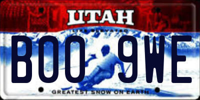 UT license plate B009WE