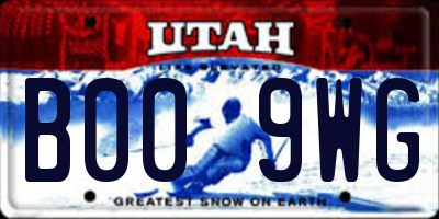 UT license plate B009WG