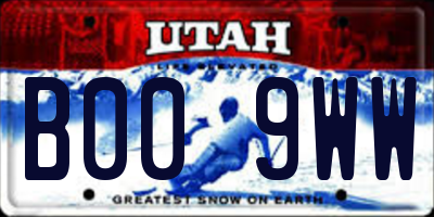 UT license plate B009WW