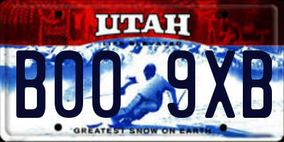 UT license plate B009XB