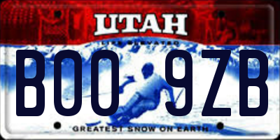 UT license plate B009ZB