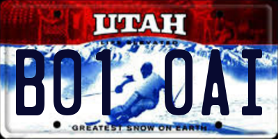 UT license plate B010AI
