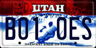 UT license plate B010ES