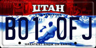 UT license plate B010FJ
