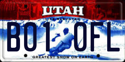 UT license plate B010FL