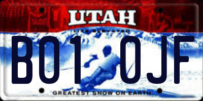 UT license plate B010JF