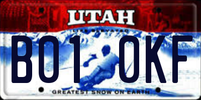 UT license plate B010KF
