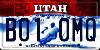 UT license plate B010MQ