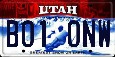 UT license plate B010NW