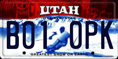 UT license plate B010PK