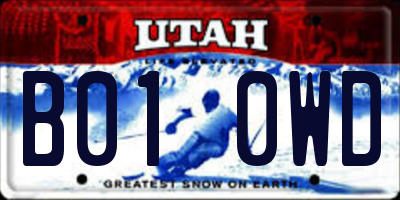 UT license plate B010WD