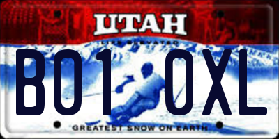 UT license plate B010XL
