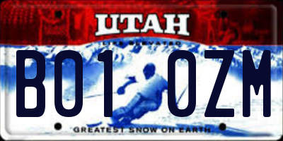 UT license plate B010ZM